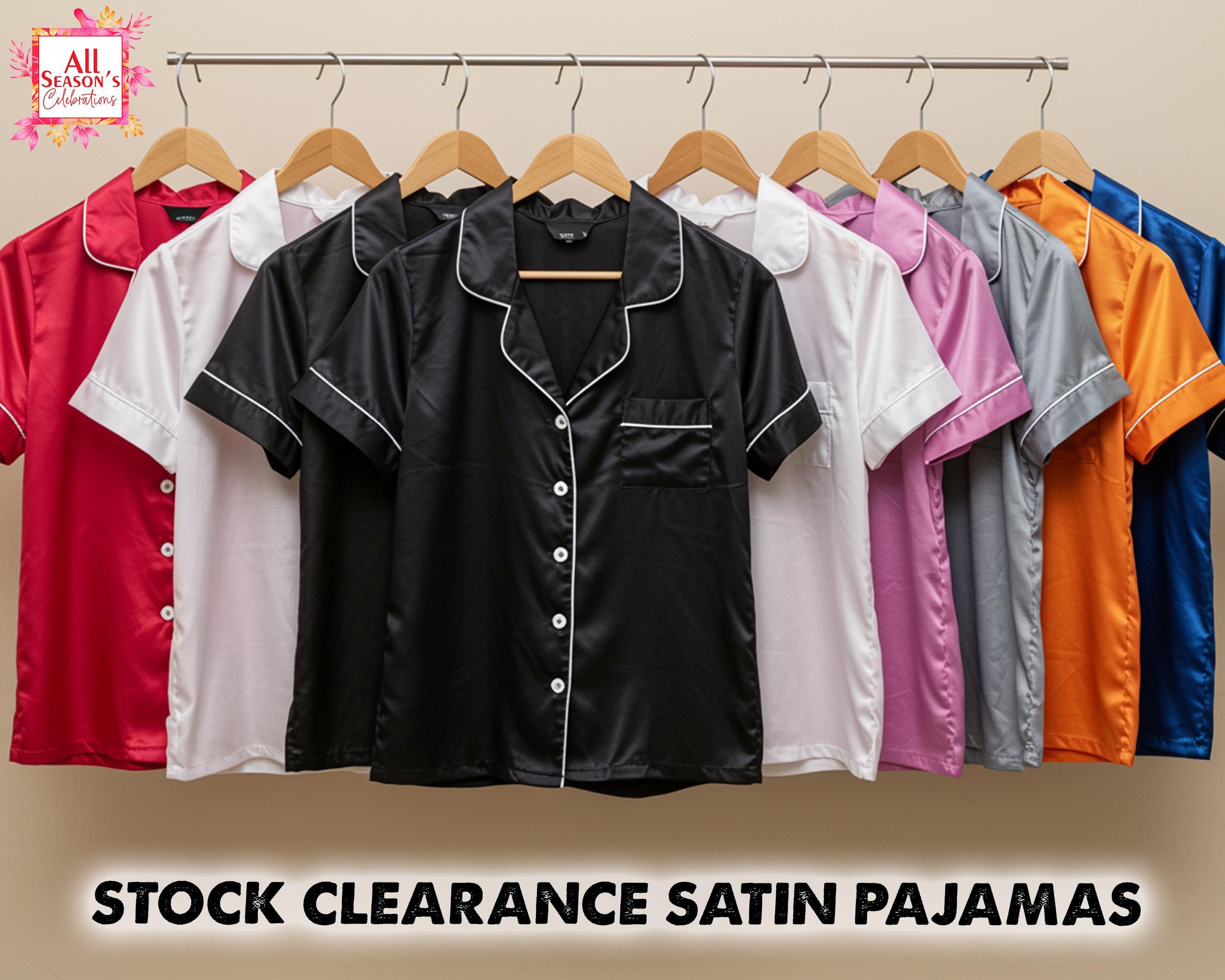 Stock Clearance Satin Pajama set, Bridal, Bridesmaid Gifts, Birthday Gifts Pajamas set, Big Stock Clearance Sale Note : Assorted Colors