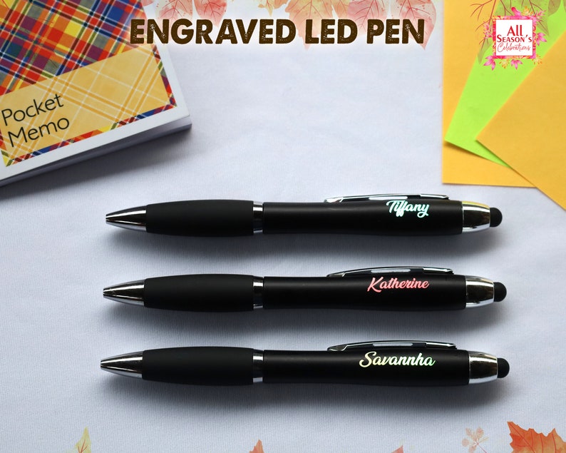 Personalized LED Pen Customized LED Pens With Stylus Custom Name Pens ...