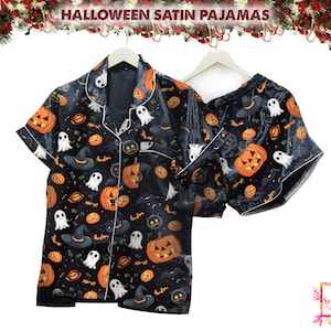 Halloween Pajama Set Halloween Outfit Family Matching Personalized Pumpkin Pjs Custom Pjs Night Ware Pajamas Gift For Her Happy Halloween