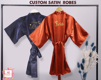 Customized Robes Bridesmaid Gift Custom Bridal Robe Personalized Robes Custom Robes Kimono Robes Hen Party Robe Birthday Robes Satin Robe
