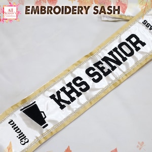 Customize Senior 2025 Sash Senior Sash Custom Border Sash Personalized Embroidery Lace Sash Custom Lace Sash Graduate 2025 Sash Senior Gifts