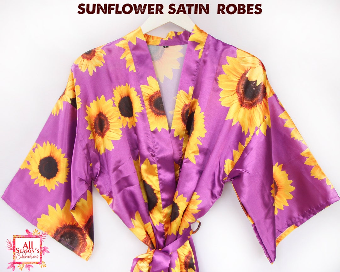Sunflower Robes Customized New Print Robes Bridesmaid Floral Robes ...