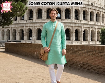 Luxury Rayon Long Kurta for Men | Premium Soft Ethnic Wear Tunic | Husband / Brother Gift Kurta | Party & Lounge Kurta  Comfort Ethnic Style