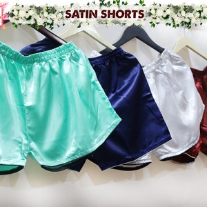 Satin Shorts Satin Shorts Pajamas Silk Shorts Adult Women Sleepwear Bridal Party Satin Shorts Satin Cami Shorts Shorts Wedding Day