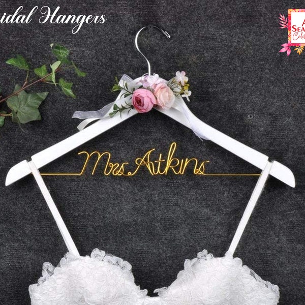 Bridesmaid Hanger Wedding Gift Bride Hanger for Wedding Dress Customized Hanger Personalized Hanger Custom White Hanger