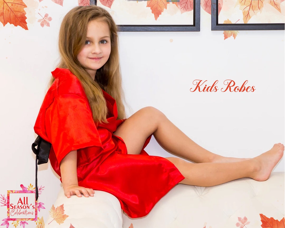 Kids Robes Flower Girl Robes Satin Robes Personalized Robes Bridal