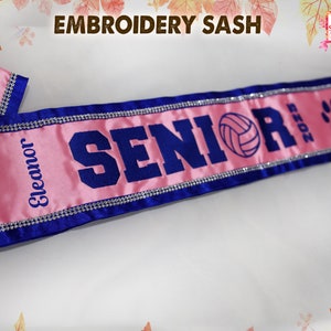 Customize Senior 2025 Sash Senior Sash Custom Border Sash Personalized Embroidery Lace Sash Custom Lace Sash Graduate 2025 Sash Senior Gifts