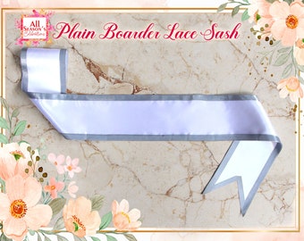 Plain Border Lace Sash Blank Sash Ribbon Sashes Decorate Sash Satin Sash