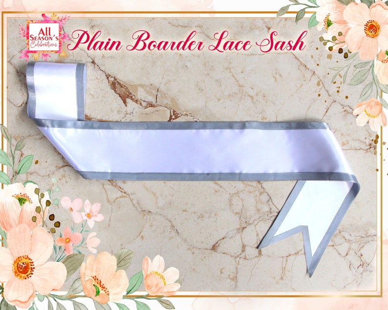 Plain Border Lace Sash Blank Sash Ribbon Sashes Decorate Sash Satin Sash image 2