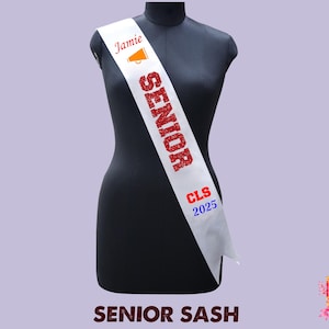 Customized Senior 2025 Sash Personalized Senior Night Sash Your Text Sash Senior Cheer Sash Megaphone, Guard, Volleyball, Graduation Sash