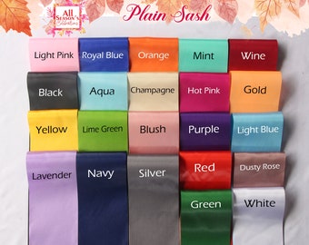 Plain Blank Sashes - 10, 25, 50 & 100 Packs Plain sash Blank Sash Ribbon Sashes Decorate Sash Satin Sash