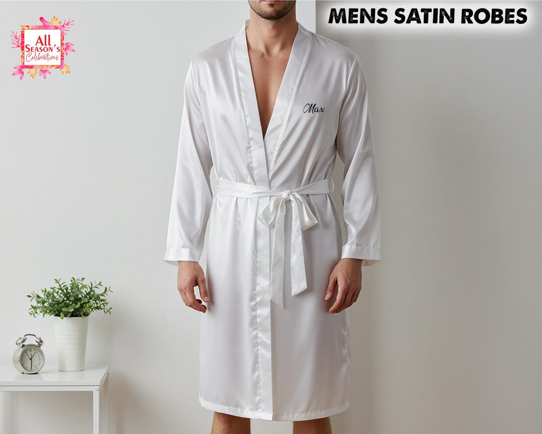 Personalized Satin Mens Robes, Custom Gift for Groom, Gift for Him ...