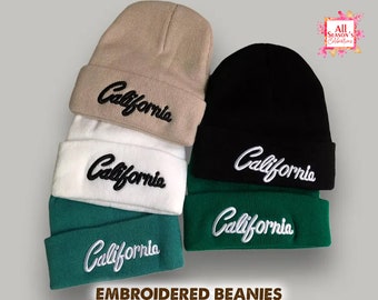 Personalized Embroidered Beanies - Embroidery Winter Beanie - Custom Cap Beanie - Hat Winter - Hat Beanie - Cuffed Beanie - Gift for Him/Her