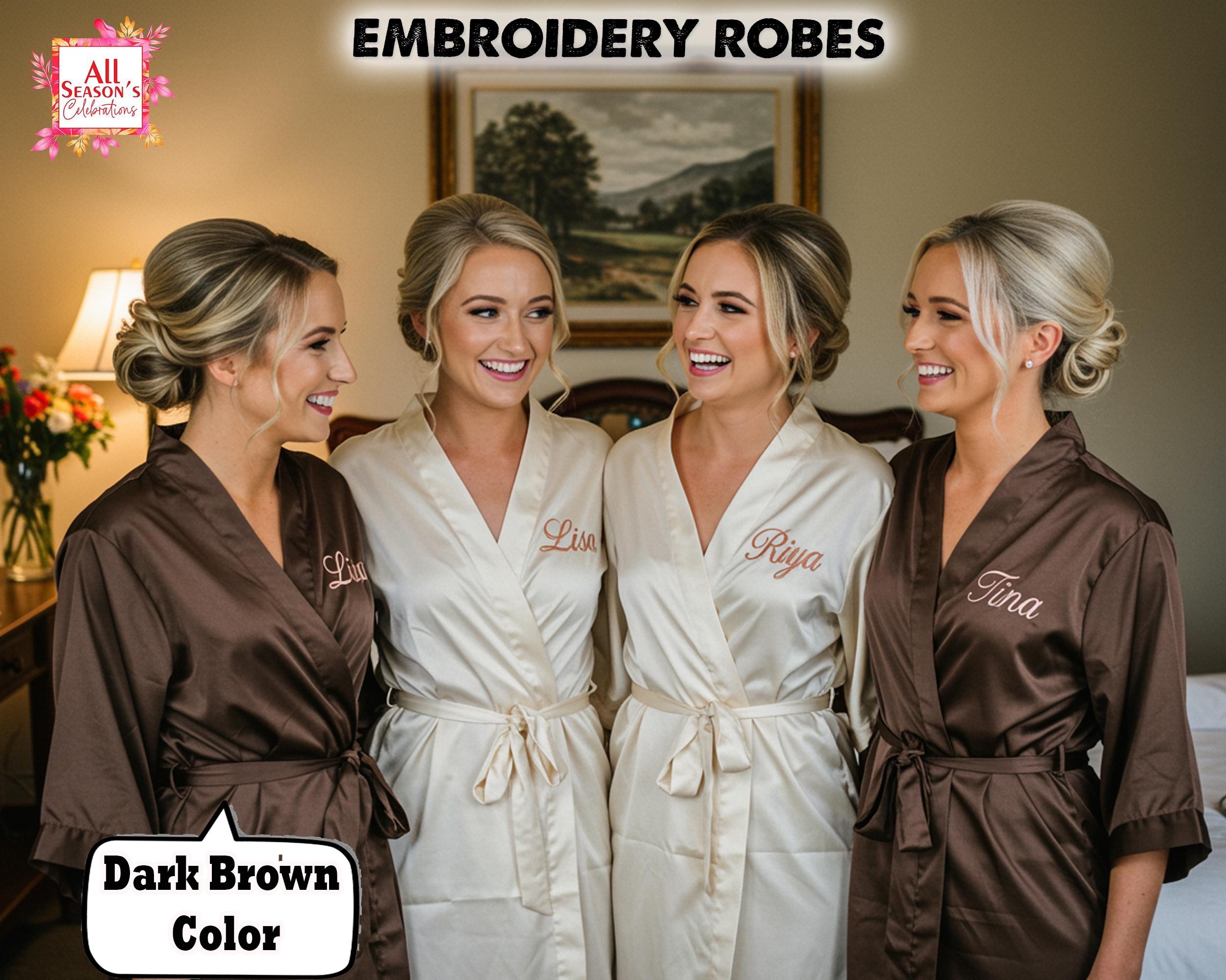 Premium Embroidered Robes Customized Embroidery Robes Bridal Robes ...