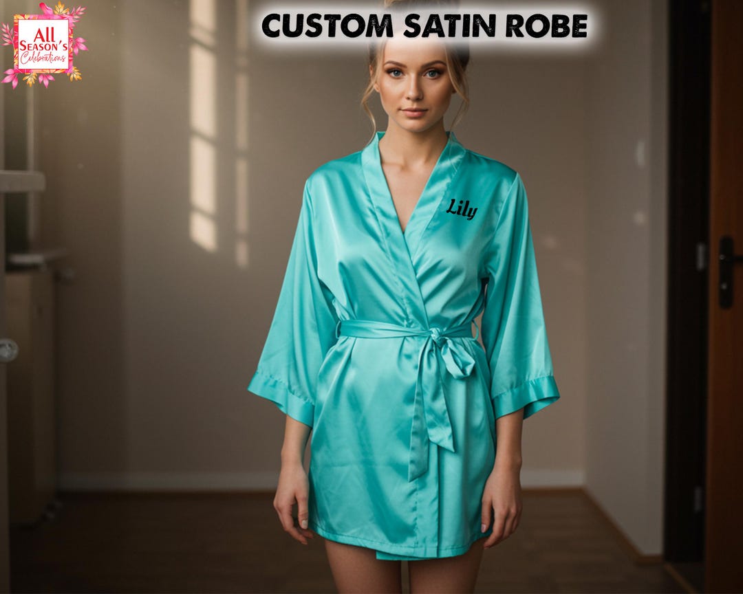 Personalized Satin Robe Women Custom Name Initial Bridesmaid Gift ...