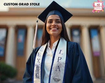 Embroidery Graduation Stole Personalized Nursing Stole Custom Text Stole Custom Graduation Stole Pageant Sash Graduation Sash Class of 2025