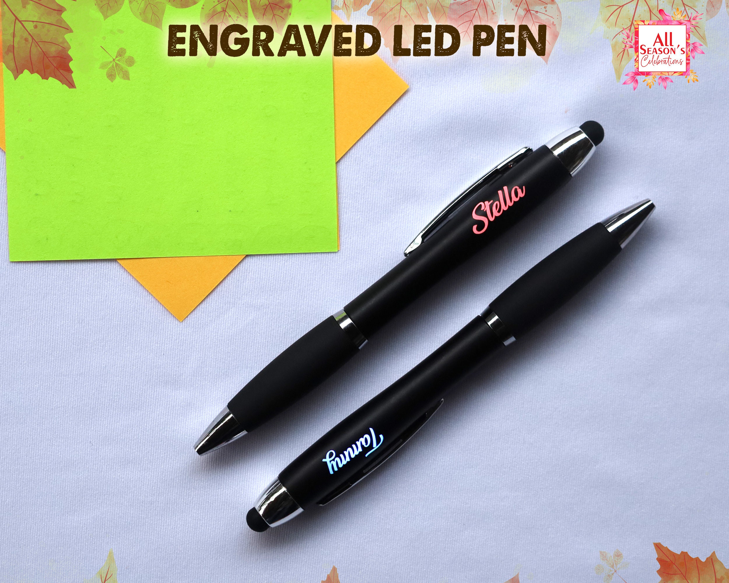 Personalized LED Pen Customized LED Pens With Stylus Custom Name Pens ...
