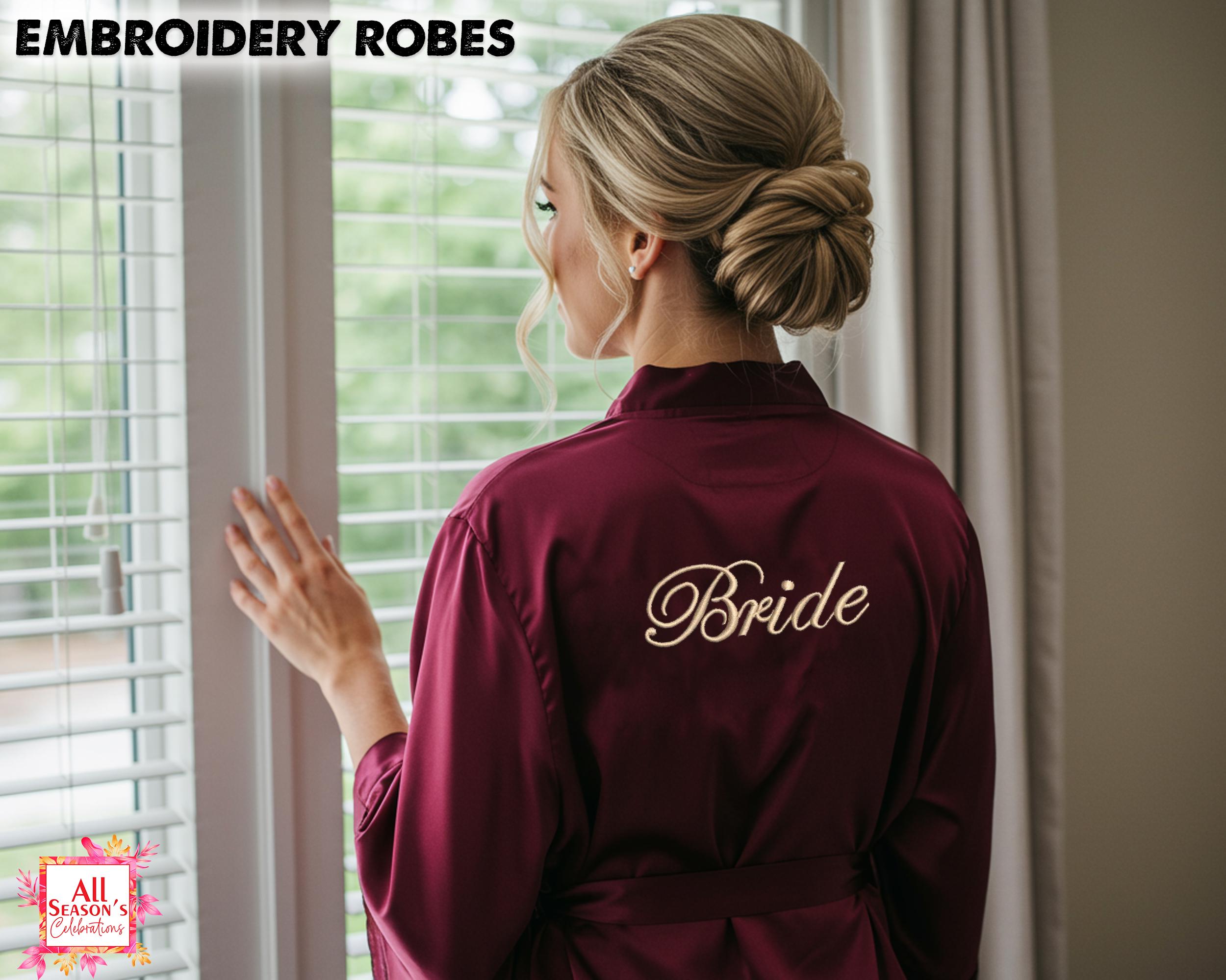Custom Robe Printing Custom Embroidered Robes Bridal Robes Personalized Robe Wedding Robes ...