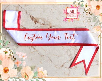 Custom Lace Sash Birthday Party Lace Sash Personalized Lace Sash Customize Sash Bridesmaid Sash Custom Bridal Lace Sash Custom Border Sash