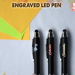 Personalized LED Pen Customized LED Pens With Stylus Custom Name Pens ...