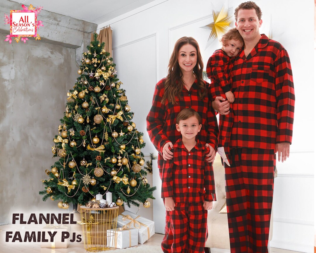 Matching Flannel Christmas Pajamas Set Custom Christmas Pajamas Flannel Christmas Pajamas