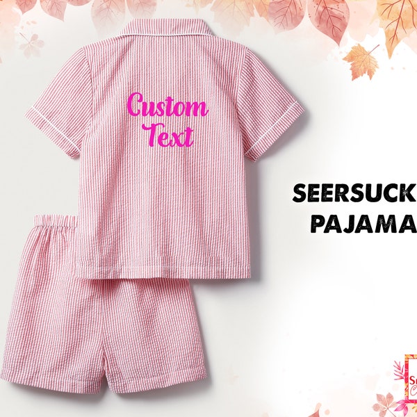 Seersucker pajama set Custom Seersucker Pajamas Set Personalized Pajamas Customize Pajama Set Bridesmaid Pyjama Seersucker Pajama Set