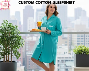 Personalized Oversized Rayon Sleepshirt | Custom Women’s Sleepwear | Bridesmaid Pajama, Bridal Party Gift, Loungewear Shirt, Gift for Her
