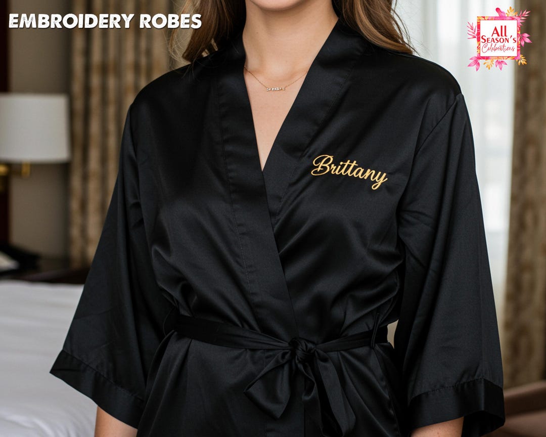 Custom Robe Printing Custom Embroidered Robes Bridal Robes Personalized Robe Wedding Robes ...