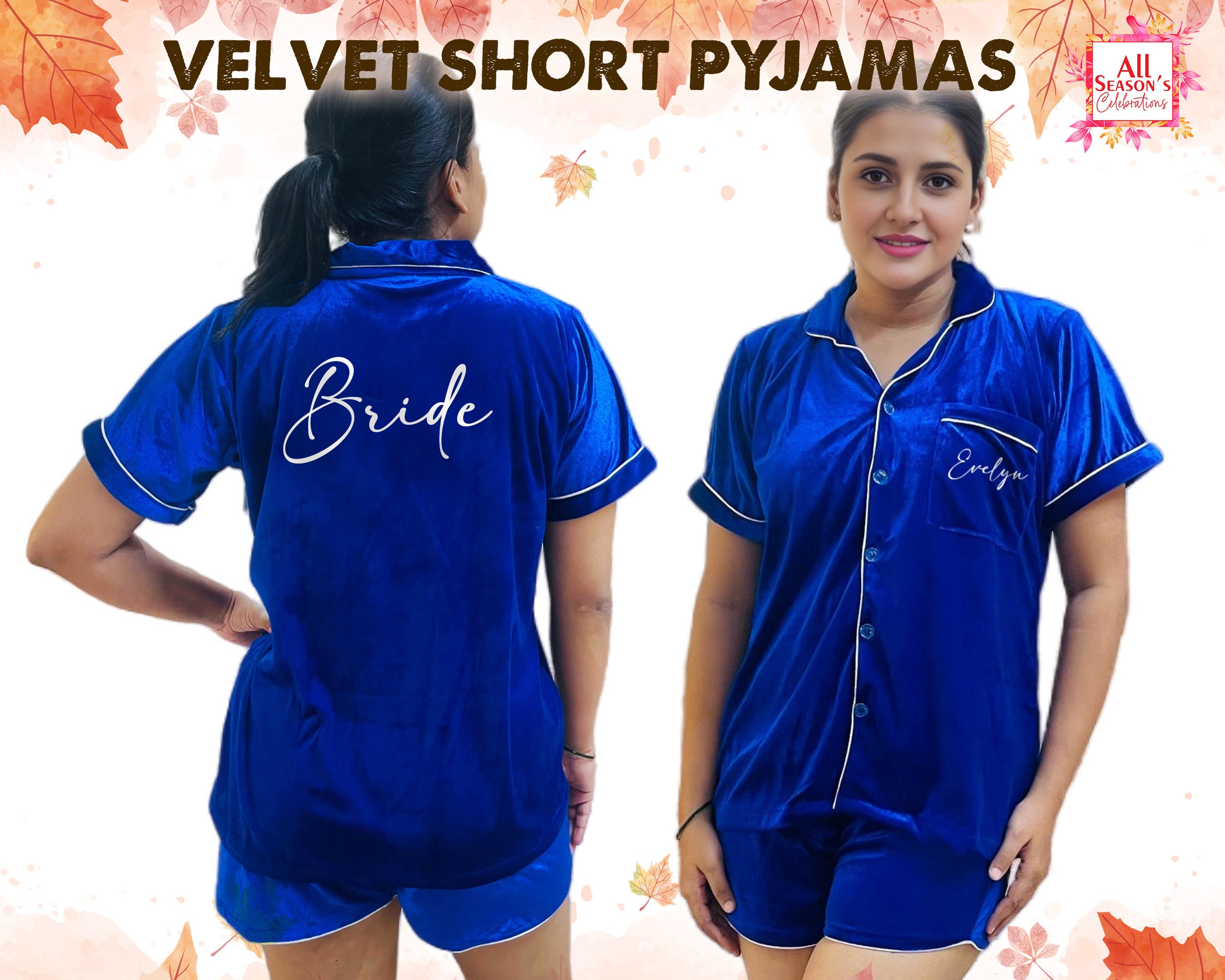 Velvet short pyjamas sale