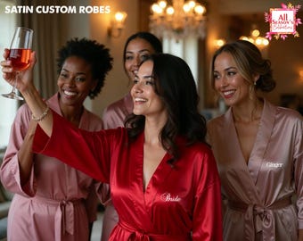 Bridesmaid Robes, Bridesmaid Gifts, Bridesmaid Proposal, Monogram Robe, Getting Ready Robes, Bridal Party Robes, Bride Robe, Silk Robes