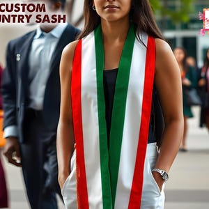 Mixed & Match Flag Graduation Stole - Your Country Flag Graduate Stoles - Graduation Gift Idea - Grad Stole - Graduation Sash - Unique Sash