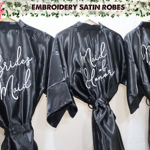 Personalized Robe Custom Embroidered Robes Bridal Robes Wedding Robes Customized Embroidery Satin Robe Kimono Robes Wedding Gift