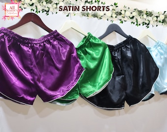 Pantalones cortos de satén para fiesta nupcial, pantalones cortos de satén, pantalones cortos de satén, pijamas, pantalones cortos de satén, ropa de dormir para mujeres adultas, pantalones cortos de satén, pantalones cortos para el día de la boda