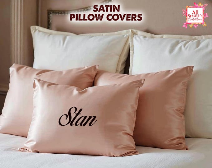 Customized Satin Pillowcase Personalized Pillowcase Custom Pillow Covers Personalized Wedding Gift Bridal Shower Gifts Gift For Her