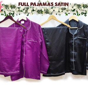 Bridal Pajamas Set | Wedding Pajamas | Bridesmaid Pajamas | Personalized Pajamas | Pajama Party | Bachelorette Pjs  |  Full Satin Pajama Set