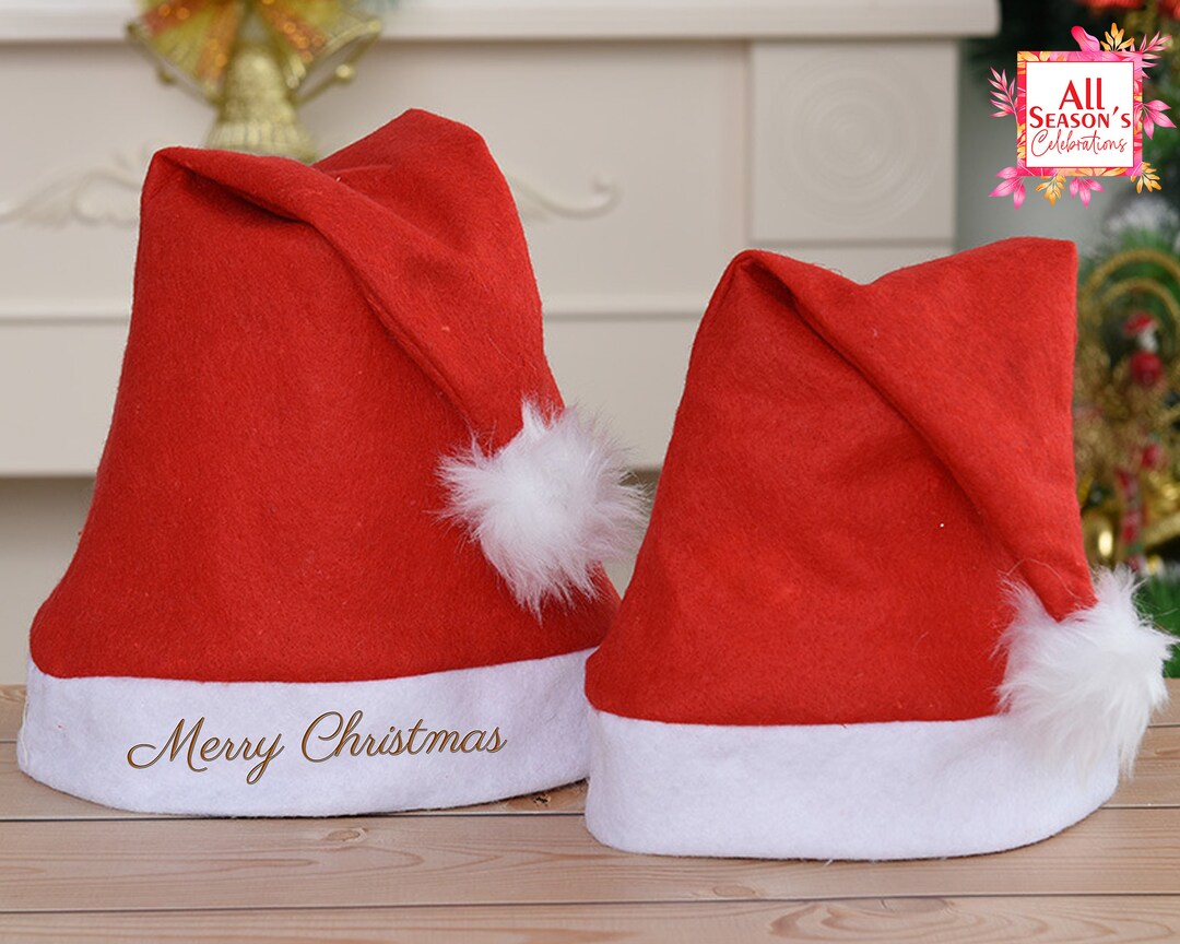 thumbnail image 2 of Personalised Child's Christmas Santa Hat - Red, Custom Name - Made In UK 2 of 4