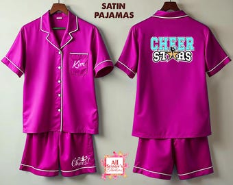 Conjuntos de pijamas personalizados para equipos de animadoras Conjunto de pijama Cheer Stars Conjunto de pijamas personalizados para equipos de animadoras Pijamas de tu diseño Pijamas para equipos de baile