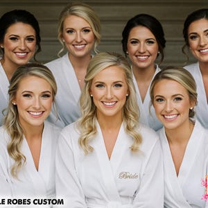 Personalized Monogrammed Women&#39;s Spa Robes, Embroidery Bridal Waffle Robe, Bridal Waffle Robe, Bridesmaid Robe, Christmas Gift, Wedding Gift
