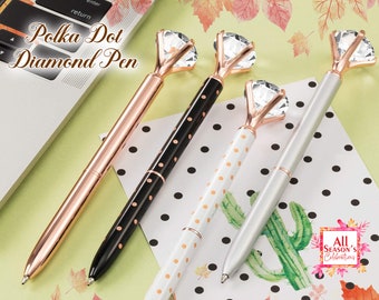 Cadeau pour demoiselle d'honneur - Cadeau pour la mariée - Stylo - Stylo diamant - Stylo à pois - Cadeau pour elle - Cadeau stylo - Idée cadeau Galentines - Idée cadeau pour elle