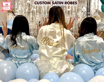 Personalized Robes Bridal Robes Customize Robe Custom Robe Customized Satin Robe Kimono Robe Night Wear Bride Robe Gift For Her Wedding Gift