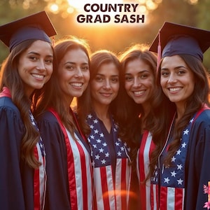 Your Country Flag Graduate Stoles - Mixed & Match Flag Graduation Stole - Graduation Gift Idea - Grad Stole - Graduation Sash - Unique Sash