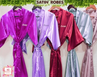Custom Satin Robes | Customized Bride to be Robes | Personalized Satin Robes | Satin Wedding Robes | Satin Bridal Robes | Wedding Robes