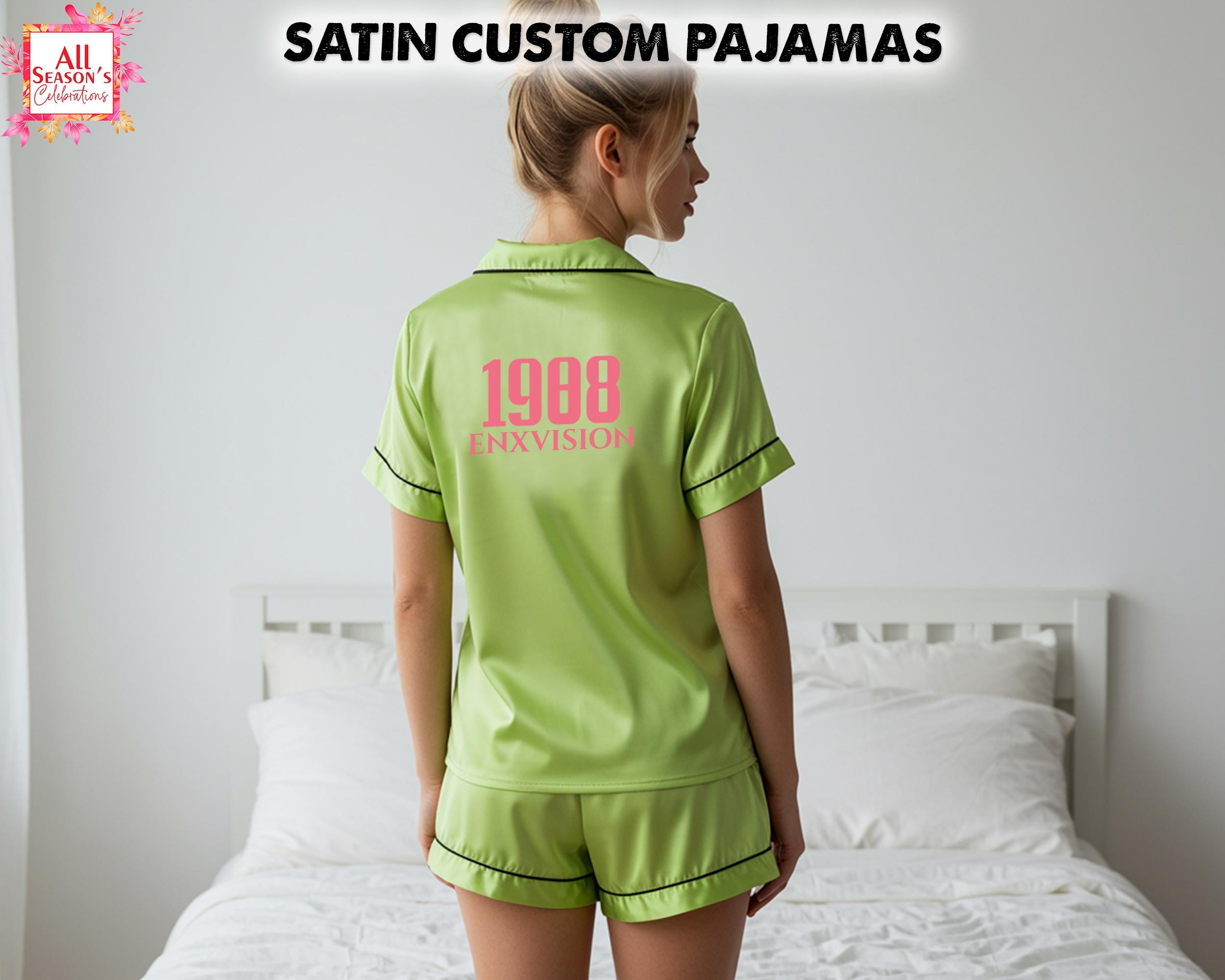 AKA Satin Pajama Set, Alpha Kappa Alpha Sleepwear, Sorority Gift ...