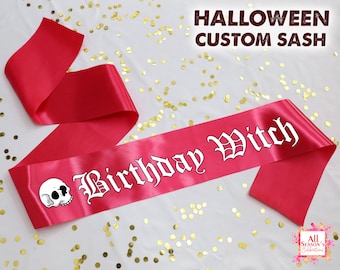 Gothic Sash - Customized Halloween Party Sash - Halloween Bride To Be Sash - Halloween Theme Sash - Bachelorette Party - Gift for Her