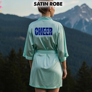 Personalized Cheerleaders Satin Robe Custom Team Name Robe Cheer Spirit Outfit Soft Silky Cheer Prep Wear Game Day Gift for Cheer Teams
