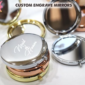 Benutzerdefinierte Taschenspiegel, personalisierte Brautjungfer Geschenke, Taschenspiegel, Initial Taschenspiegel, Brautjungfer Geschenke, Brautparty Geschenk,