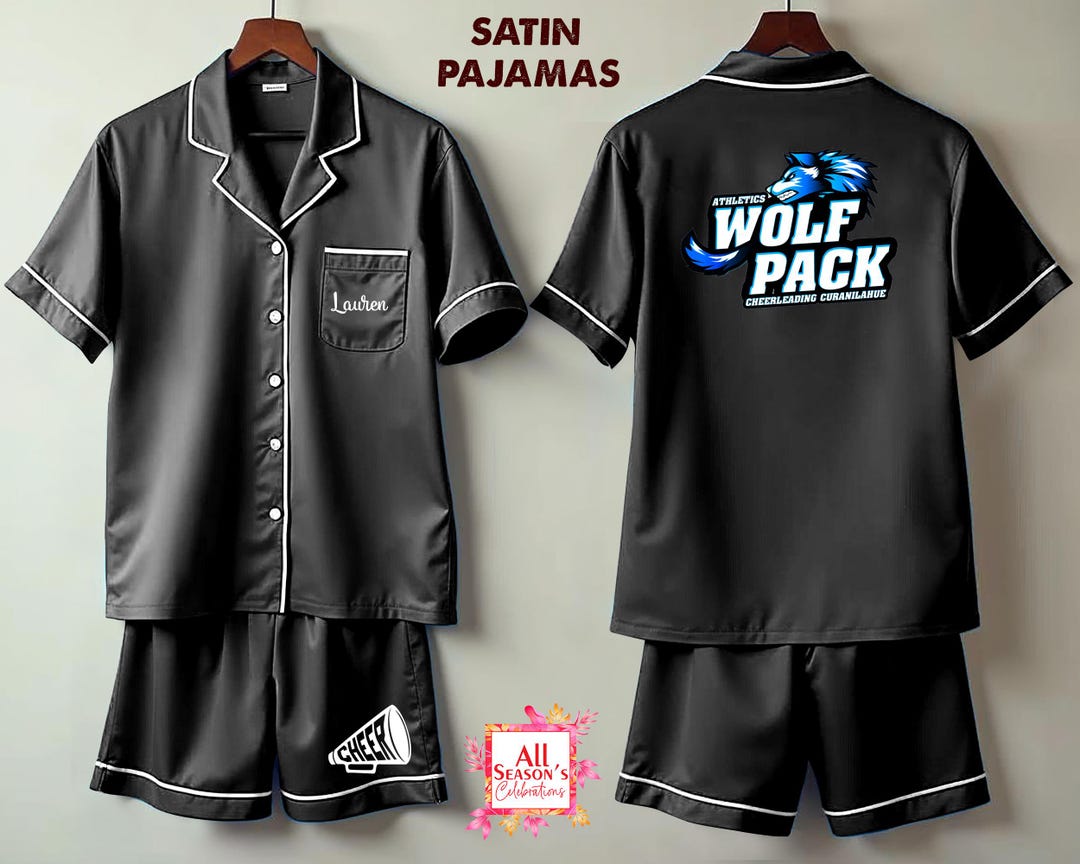 Athletics Wolf Pack Cheerleading Pajamas Customized Cheer Team Pajama ...