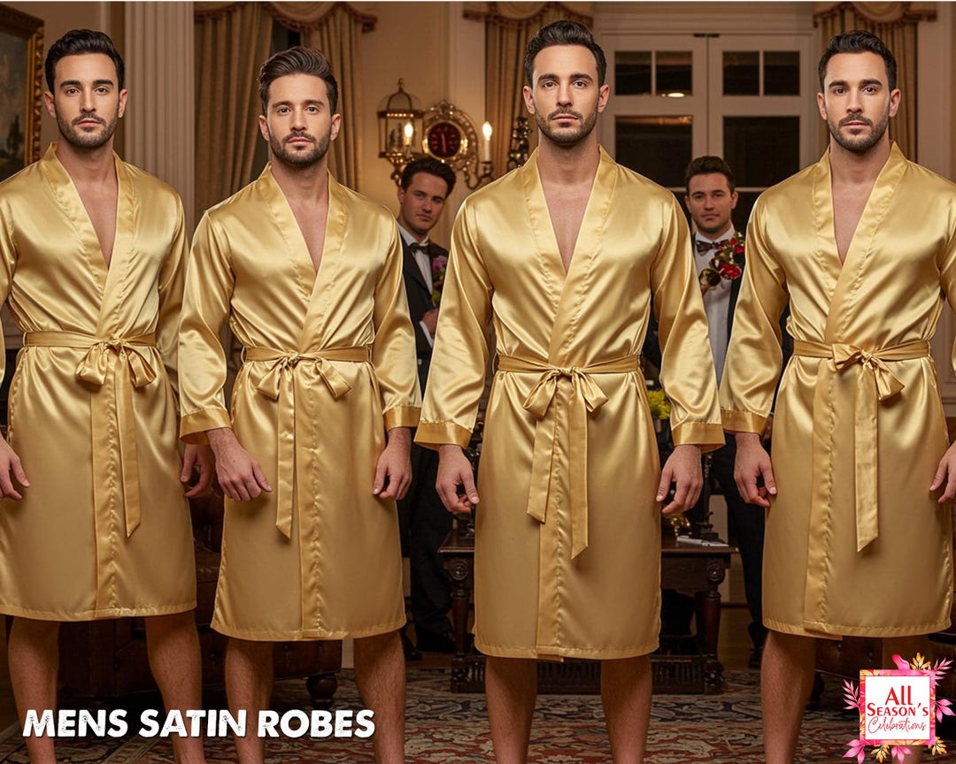 Men’s Satin Robes – Perfect for Groomsmen, Weddings, Spa, or Lounging ...