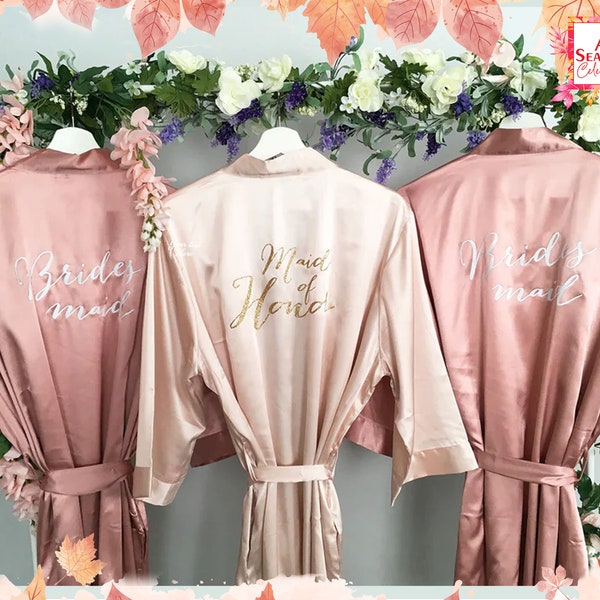 Customized Robes Bridesmaid Gift Custom Bridal Robe Personalized Robes Custom Robes Kimono Robes Hen Party Robe Birthday Robes Satin Robe