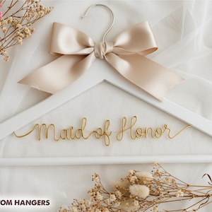 Bride Hanger for Wedding Dress Customized Hanger Bridesmaid Hanger Wedding Gift Personalized Hanger Custom Wire Hanger Wedding Day Gifts